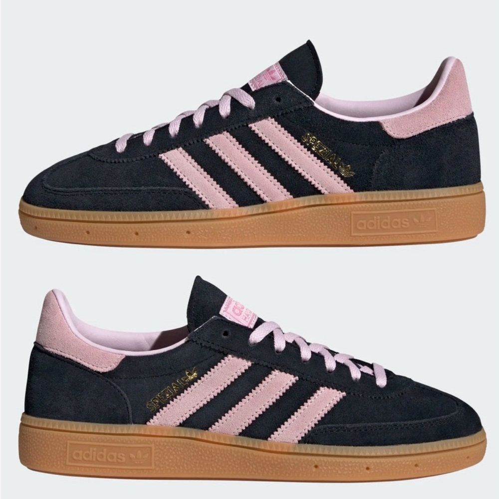 Adidas Spezial Black and Pink Suede Sneakers